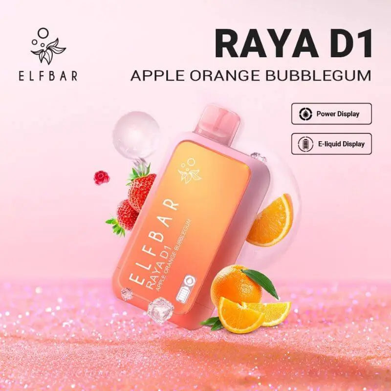 SGVape-ELFBAR-RAYA-D1-13K-APPLE-ORANGE-BUBBLEGUM-SG-Vape-Hub